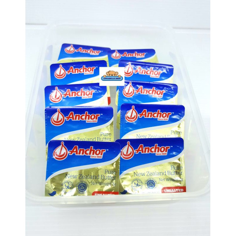 ANCHOR 7gr EXP 07/2024 Unsalted Salted Butter 10 cup UB minidish mentega tawar mpasi roti baking