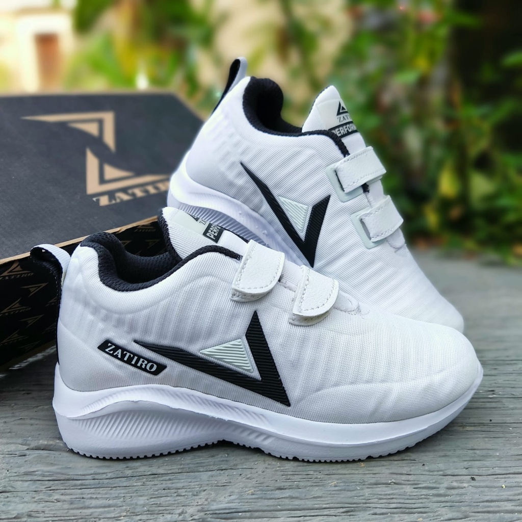 Sepatu sport pendek simple model ztr pengikat velcro perekat untuk anak anak sekolah junior usia 2 3 4 5 6 7 8 9 10 11 12 nb nyaman dan ringan saat digunakan