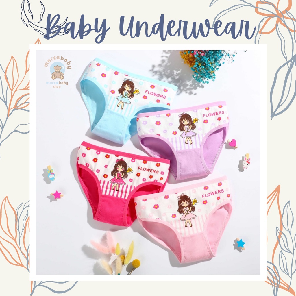 MBSS - XING DAILY CD BEAUTY FLOWER STG celana dalam anak perempuan bahan katun halus 2-12 Tahun