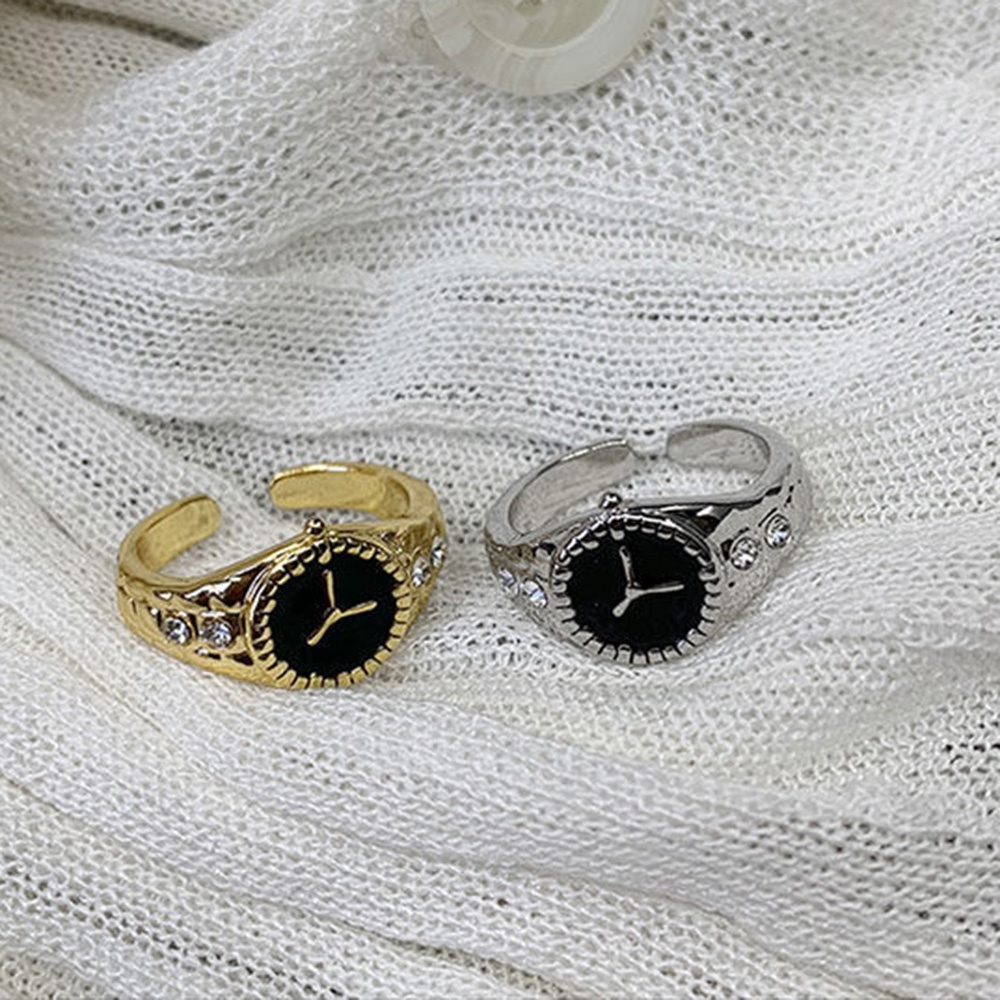 Cincin Model Terbuka Desain Jam Gaya retro Kreatif Adjustable Untuk Priawanita