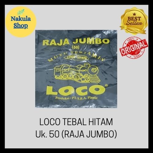 Kantong Plastik Kresek Loco Tebal Hitam 1000 gram ukuran 50 RAJA JUMBO