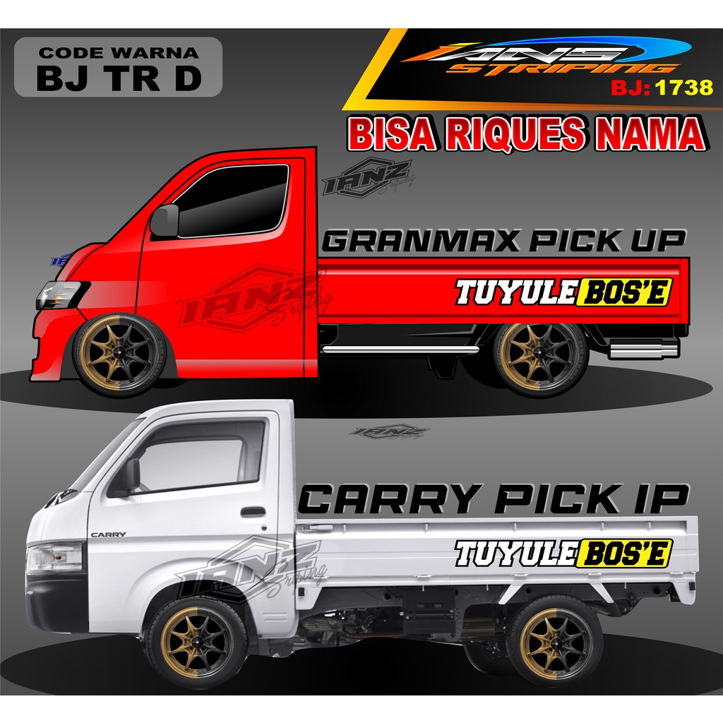 DECAL STIKER TULISAN TUYULE BOS E BAK SAMPING GRANMAX PICK UP / STICKER BAK SAMPING GRANMAX / DECAL STICKER GRANMAX PICK UP