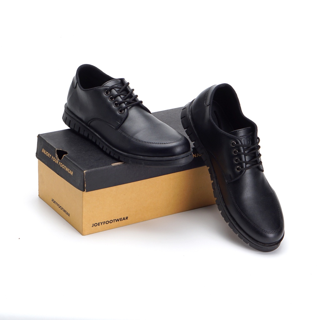 REGO BLACK ORIGINAL x JYF Sepatu Formal Full Hitam Tali Pria Pantofel Kerja Kantor Dinas Resmi Guru Kantoran Wisuda Kuliah Pesta Pernikahan Kondangan Nikah Undangan Wedding Modern Oxford Casual Derby Semi Kulit Premium Joey Footwear Keren Terbaru Kekinian