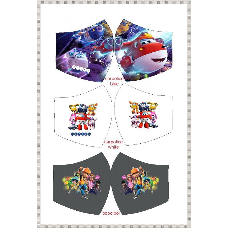 Masker kain anak duckbill 3ply
