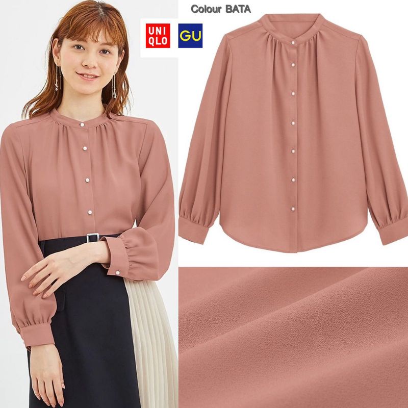 GU** by Un*glo pearl collar Blouse