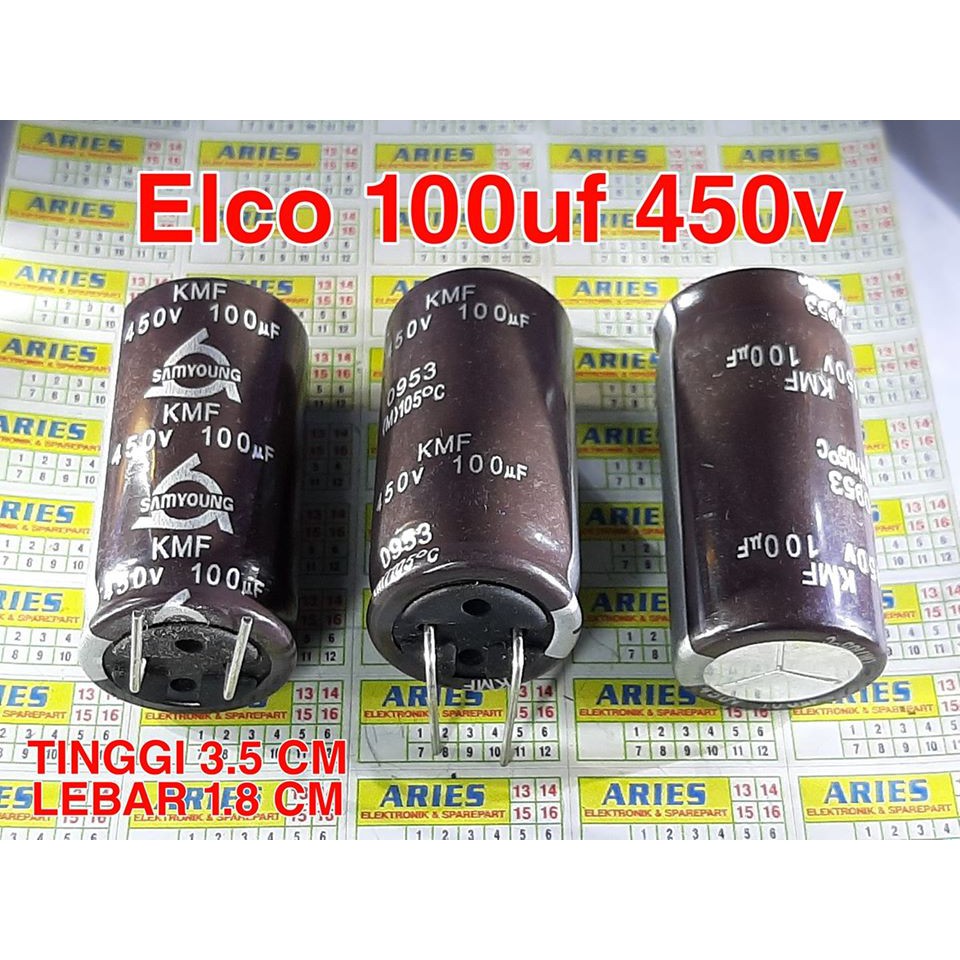 ELCO 120uf 450v pengganti 100uf 450v