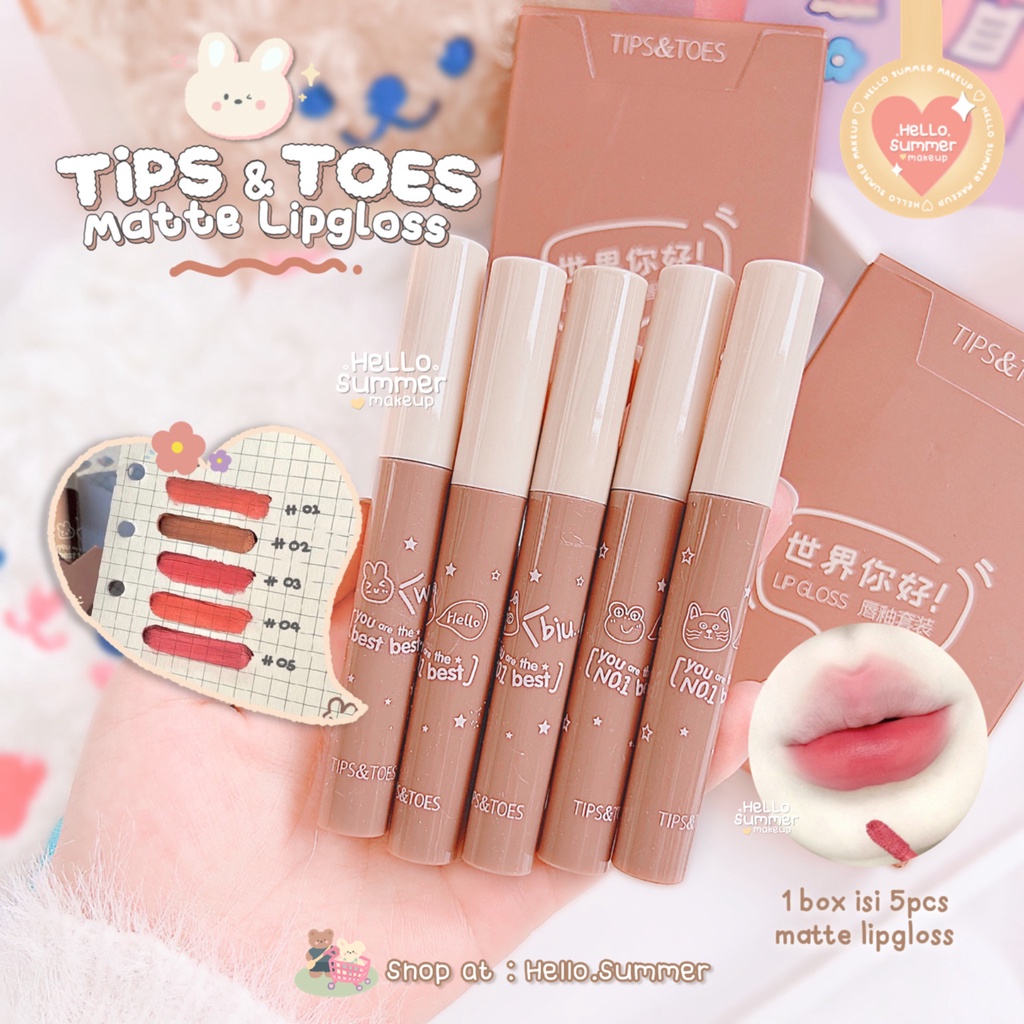 𝐌𝐀𝐓𝐓𝐄 𝐋𝐈𝐏𝐆𝐋𝐎𝐒𝐒 - Tips &amp; Toes Matte Liquid Lipstick Lasting Waterproof Lipgloss Lipcream