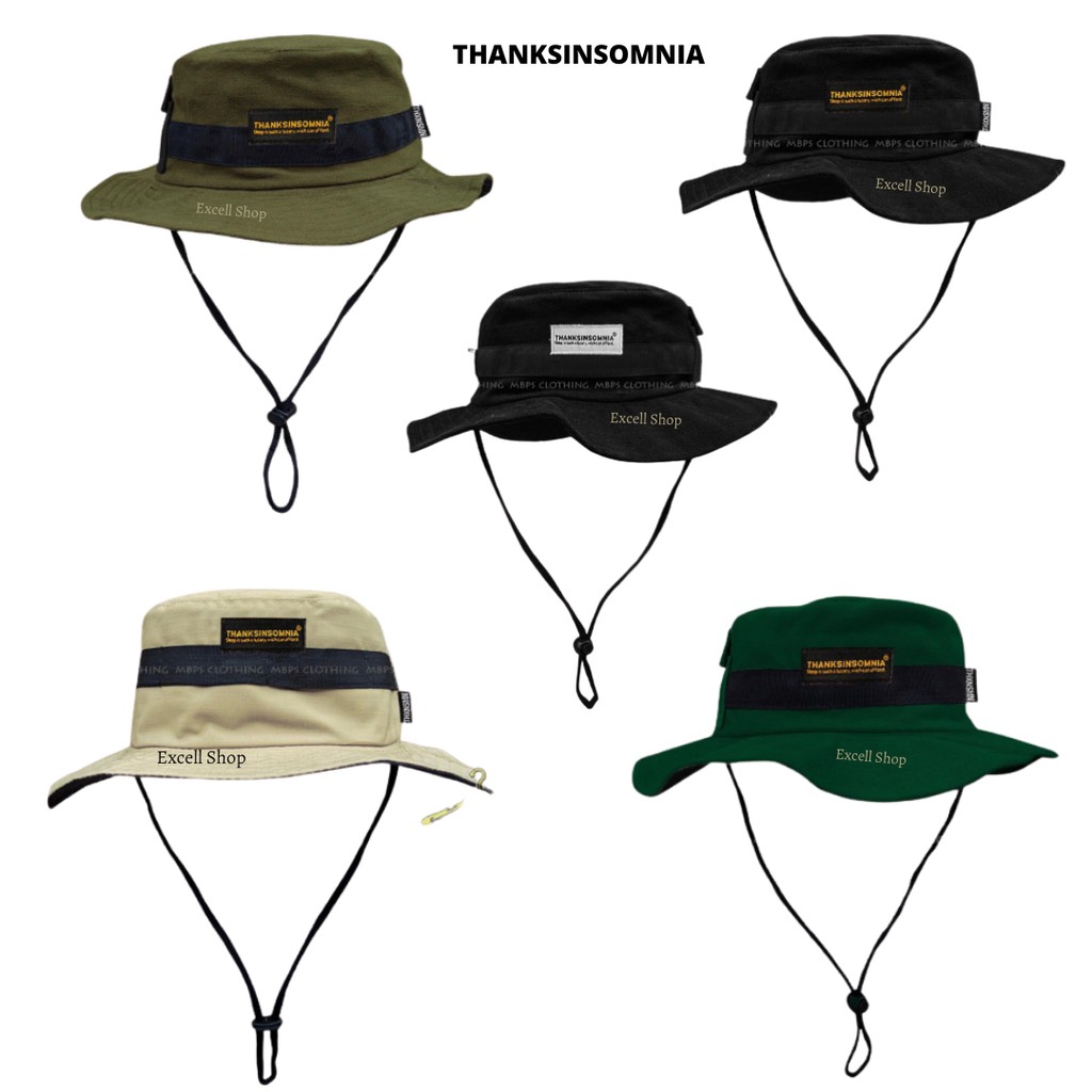 Bucket Hat Topi Rimba Thanksinsomnia Pria/Wanita Distro Hight Quality - Dan Terkeren COD