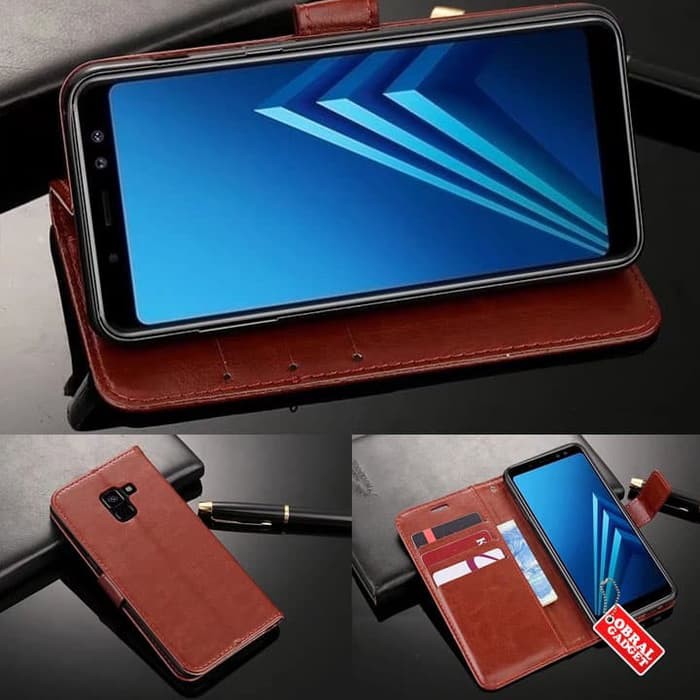 Wallet Flip Case Samsung A8 / A8+ Plus 2018 Leather Flipcase Cover