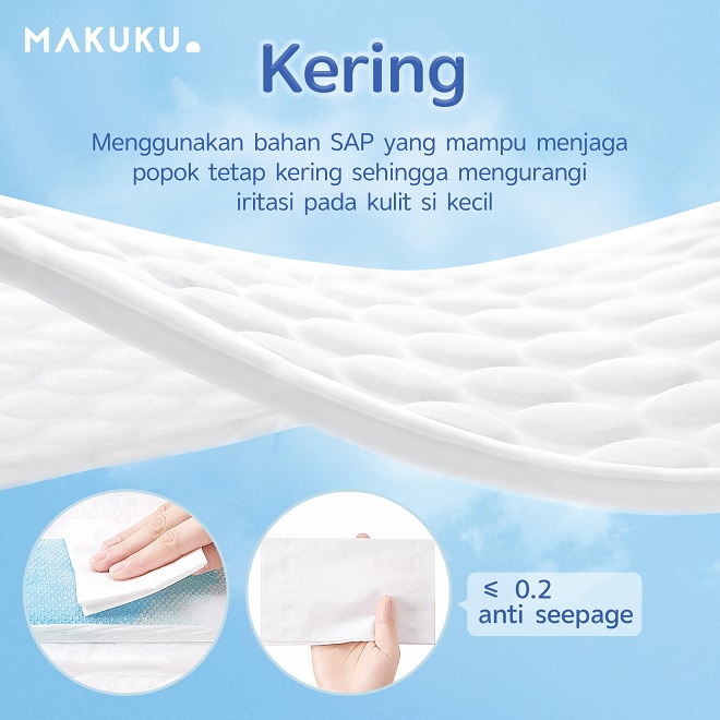 Makuku Air Diapers Pants Slim/Comfort XXL28 Popok Bayi Celana Anti Gumpal Diaper Tape Size XXL Isi 28pcs WHS