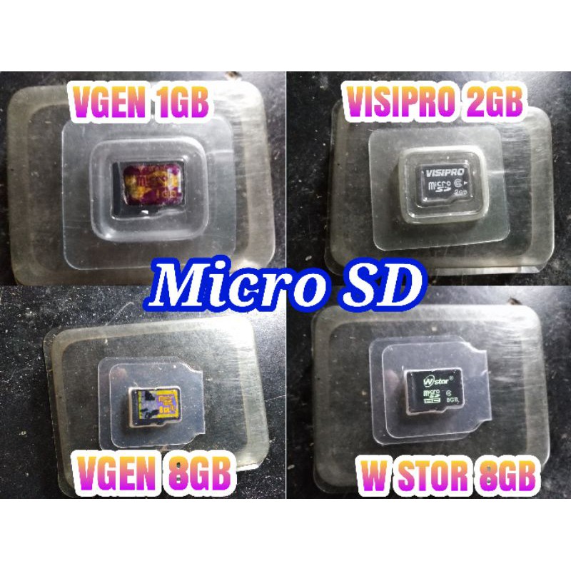Micro SD - VGEN/ VISIPRO/ W STOR  1GB/2GB/8GB