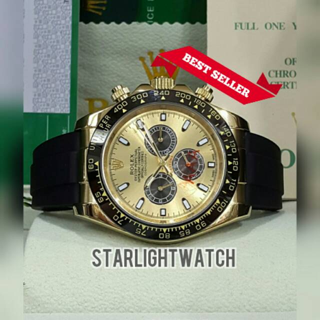 JAM TANGAN ROLEX DAYTONA AUTOMETIC ROSEGOLD BLACK DIAL