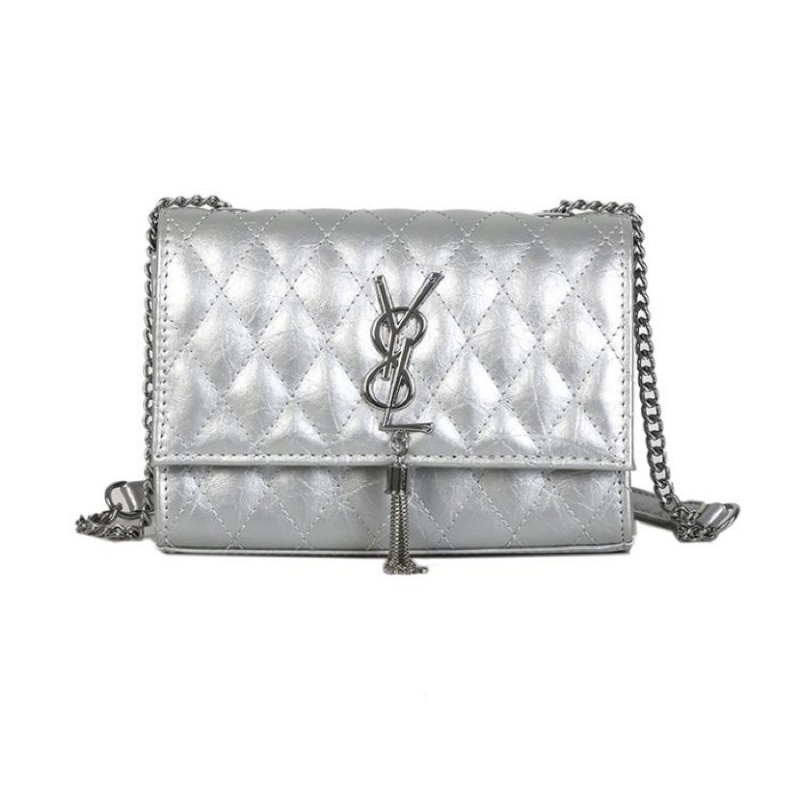 YSL SILVER SHOULDER BAG TAS YSL PREMIUM (PRELOVED)