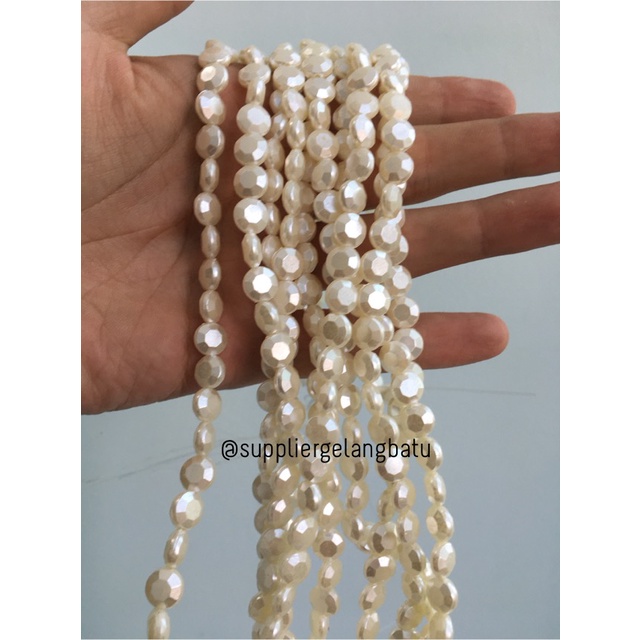 Mutiara Sintetis CEKO BULAT 8MM WHITE PEARL TULANG manik aksesoris