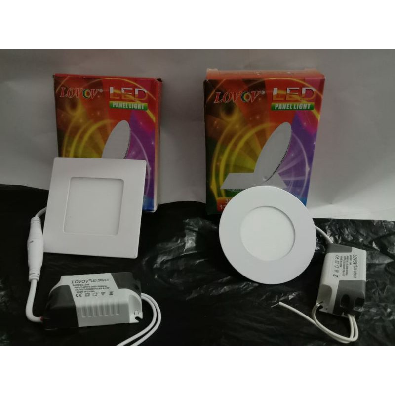 IB Downlight/Lampu Downlight/Led Panel/Downlight Led Lovov 3watt Kotak/Bulat