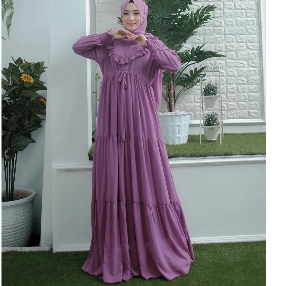 RD Baju Gamis Wanita Polos Canda Rempel Dada Untuk Remaja / Dewasa / Ibu Ibu Busui Kekinian RH53 (T