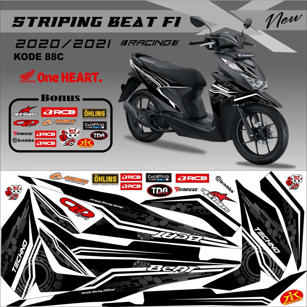 Striping Beat 2021 Variasi Stiker Motor Beat Kode 88