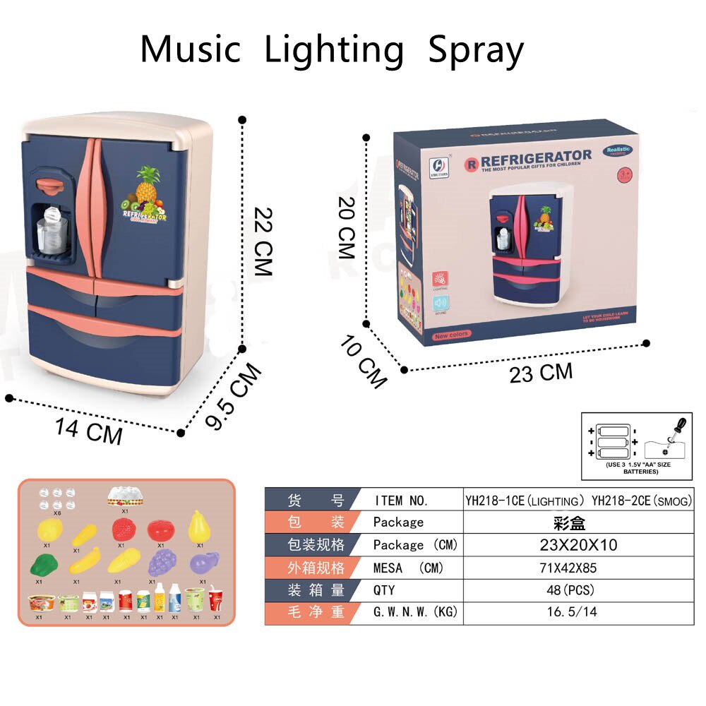 Mainan Anak Simulasi Rumah Tangga Dapur Kulkas Edukasi YH2182CE Miniatur Refrigerator Toys Icebox