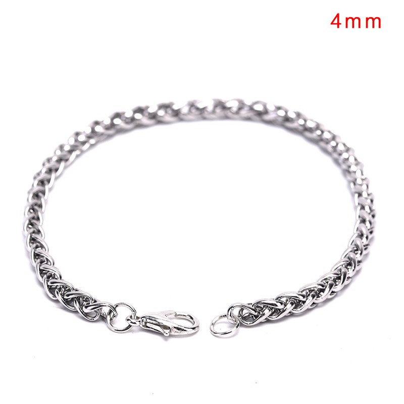 Hbid Gelang Tangan Rantai Stainless Steel Warna Silver Gaya Punk Untuk Pria