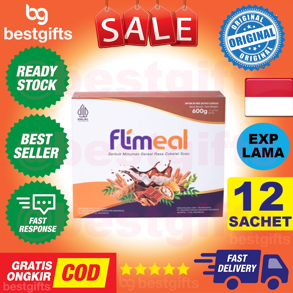 FLIMEAL MINUMAN PENGGANTI MAKANAN (MEAL REPLACEMENT) BY FLIMTY - 1 BOX (isi 12 SACHET) - COKLAT SUSU