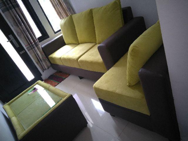 Sofa L Putus Minimalis Kain Luxury (harga Promo)
