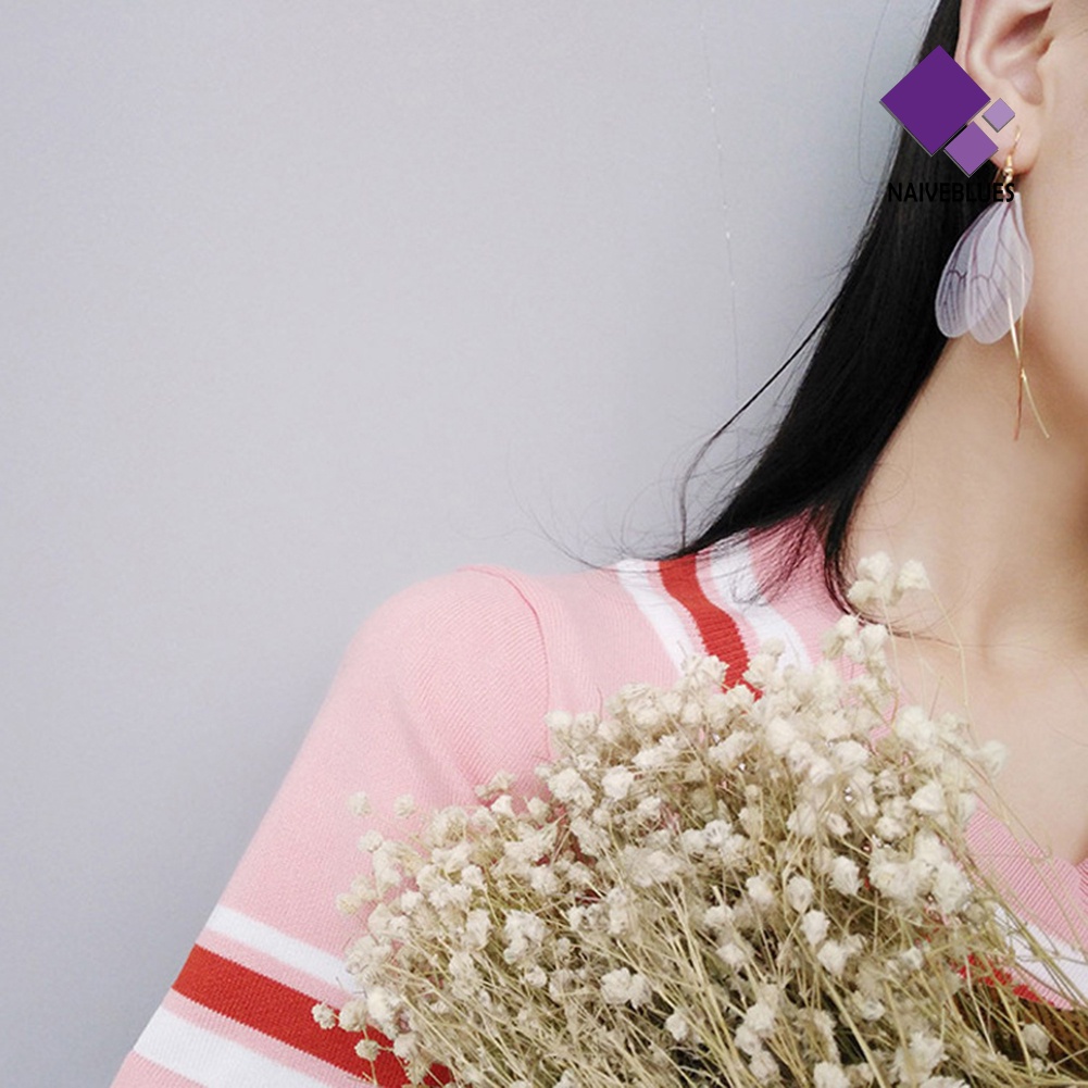 Anting Kait Juntai Bentuk Sayap Kupu-Kupu Rumbai Gaya Retro Untuk Wanita