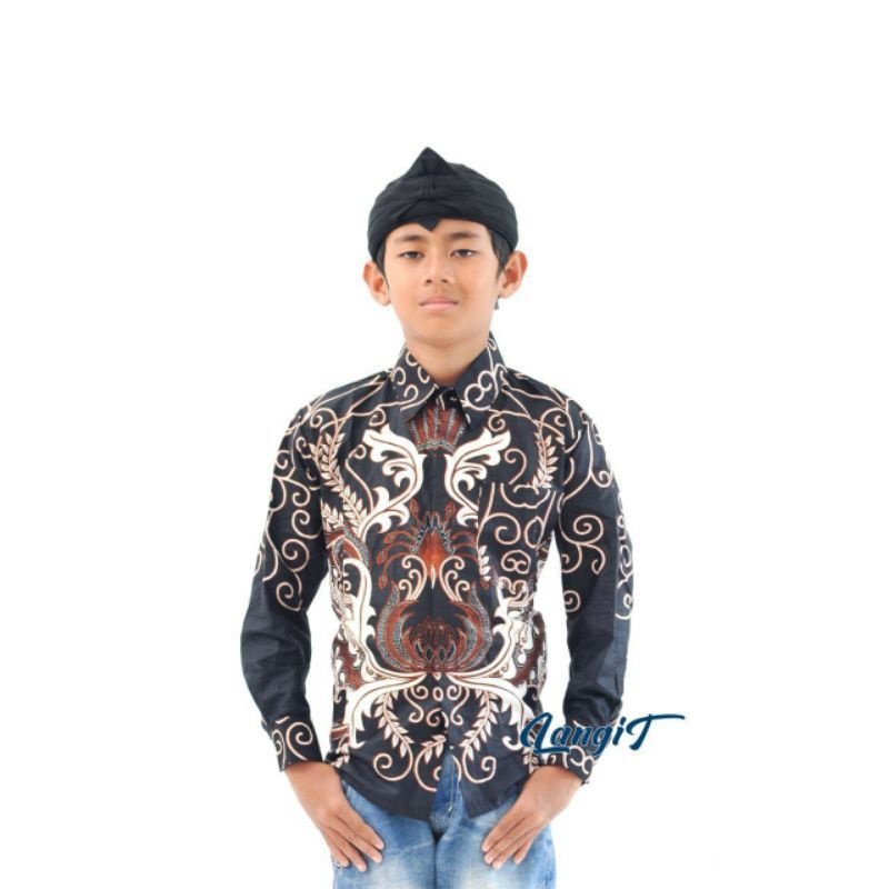 Baju batik anak laki-laki lengan panjang umur 2-13 tahun bisa buat sekolah hari batik