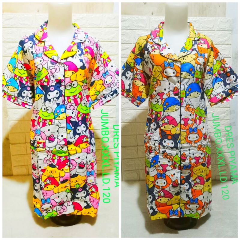 dres piyama wanita jumbo xxxl