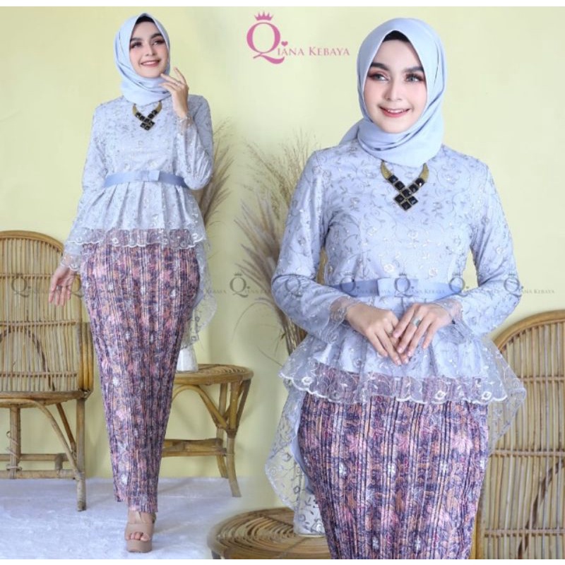 Kebaya aurora tulle 3D // kebaya pesta // kebaya pinguin // stelan kebaya