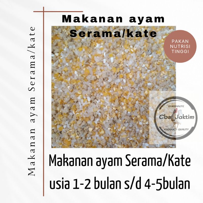 makanan anakan/remaja Serama/Kate lanjutan umur 2 bulan s/d 5bulan pakan Serama pakan Kate pakan aya