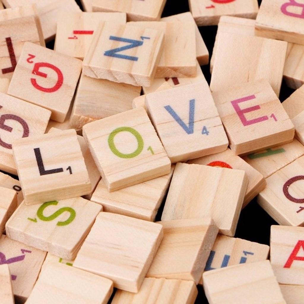 Shiyin100pcs New Wooden Scrabble Tiles Colorful Letters Number Shiyin100pcs New Wooden Scrabble Tiles Colorful Letters Number
