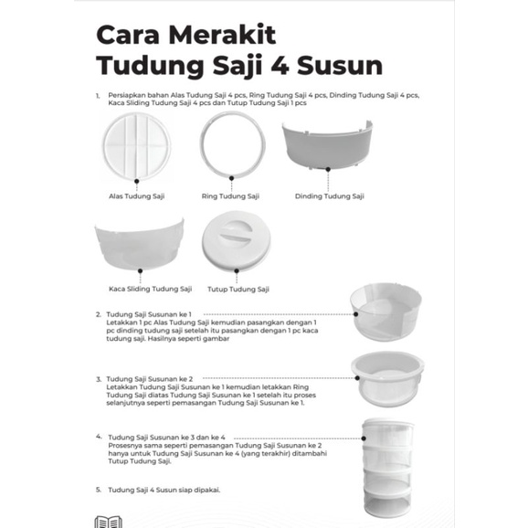 1 kg Rak Penyimpanan Makanan 4 Susun Tingkat Tudung Saji Tutup Food Cover 5 susun-2