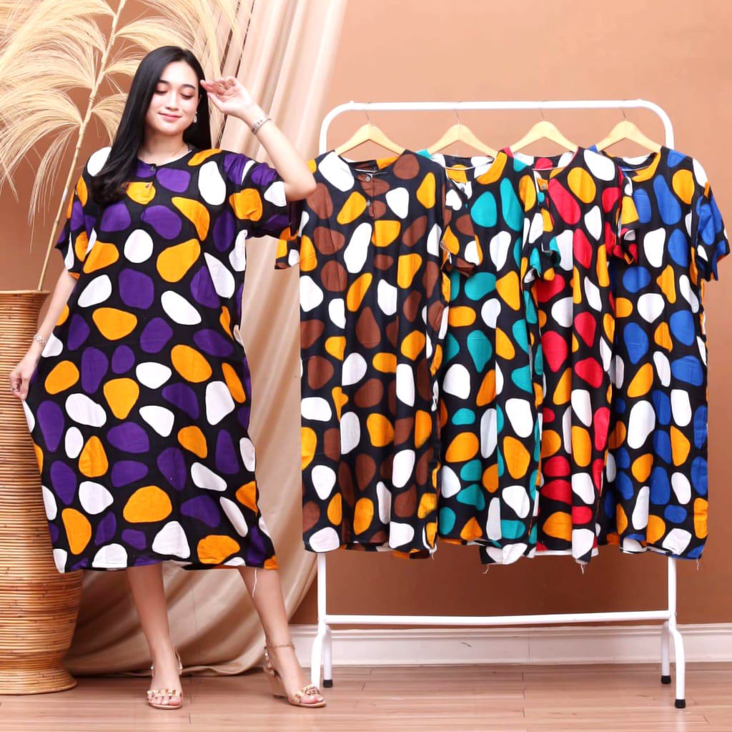 COD - DSB - HANIAH BATU - BATIK WANITA KEKINIAN DASTER XXL JUMBO - ( ALFABET INDRI SISIL MELLY FITRI