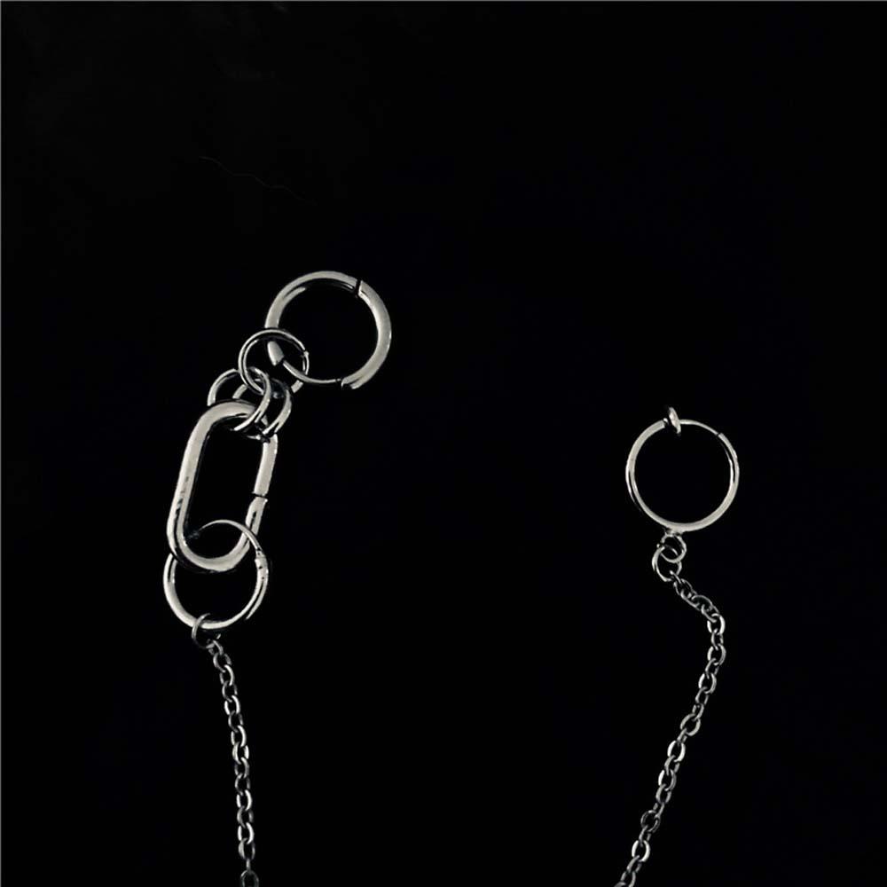 NEEDWAY Anting Hoop Keren Sederhana Untuk Wanita Punk One Piece Gadis Bibir Berlubang Palsu Cincin