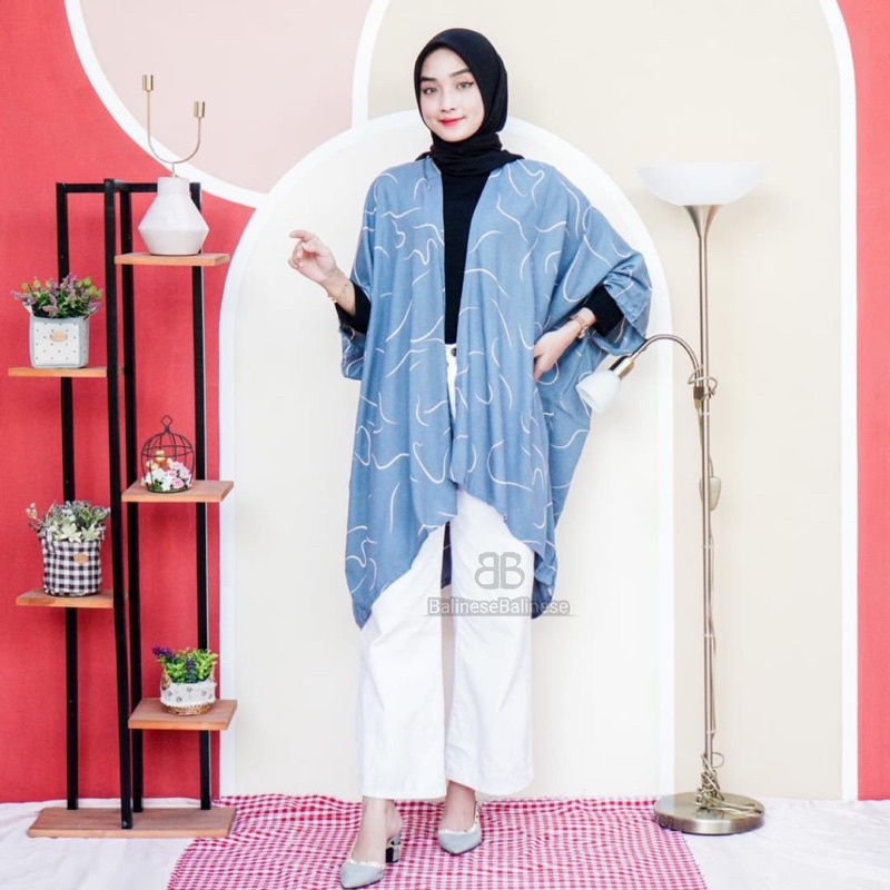 Setelan Robin Cardigan Worm Mix Kulot Kolor White