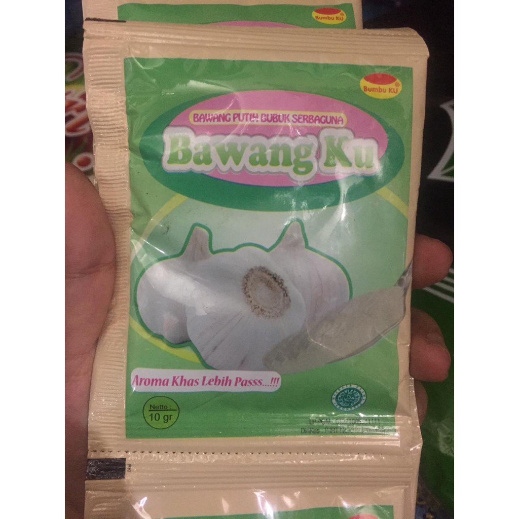 

Bawang ku bubuk 10gr isi 12 sachet