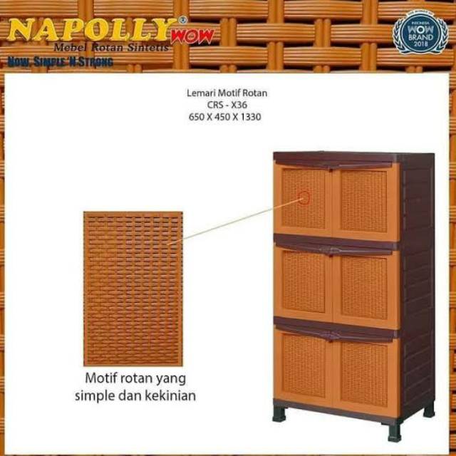 Lemari plastik Napoli 3susun