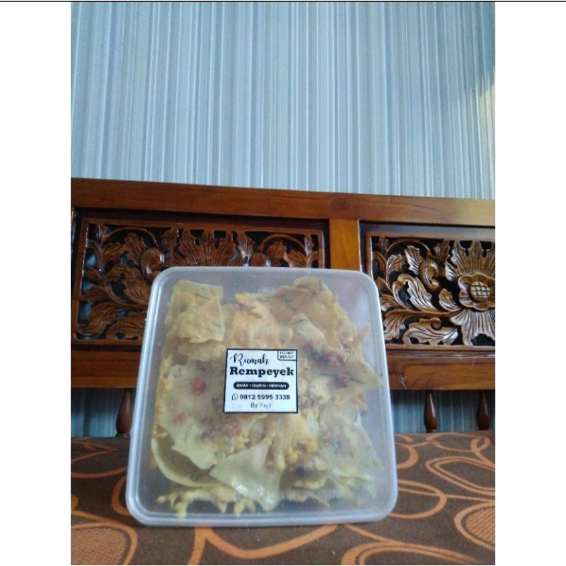 

Peyek kemasan tepak bening 200 gr(Varian Rasa)