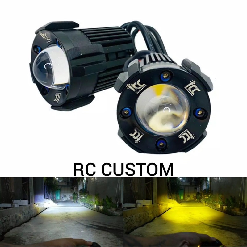 lampu tembak laser d2 td35 icc putih kuning jauh dekat super terang 12v foglamp motor mobil