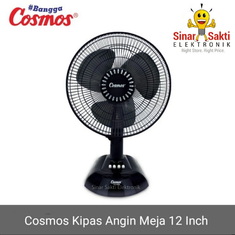 Kipas Angin Meja Cosmos 12 Inch 12-LDA 12&quot; Desk Fan Duduk Hitam Garansi