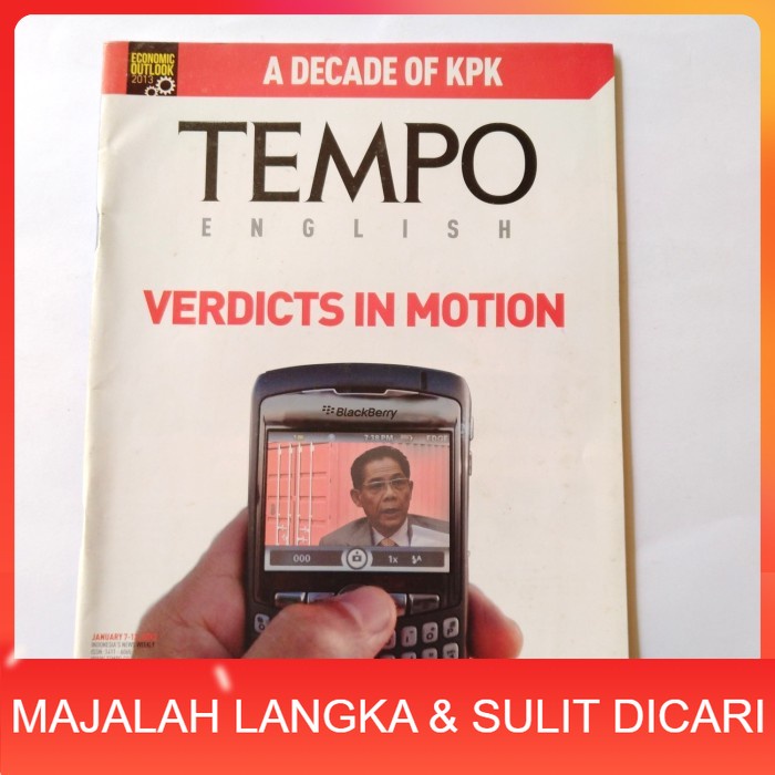 Majalah TEMPO ENGLISH No.20 Jan 2013 Cover VERDICTS IN MOTION Langka