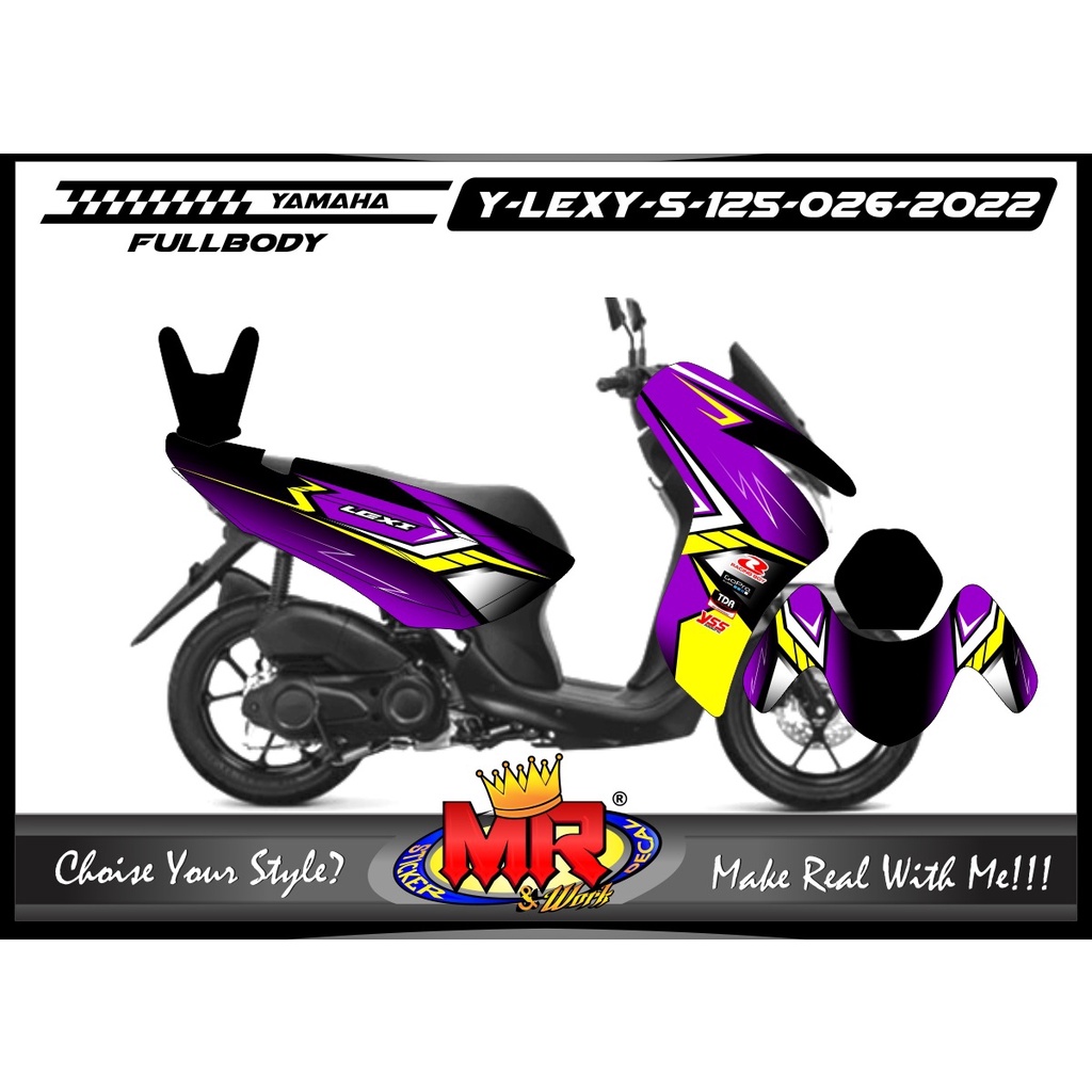 Custom Decal Variasi Stiker Motor Yamaha Lexi FullBody Stiker Motor
