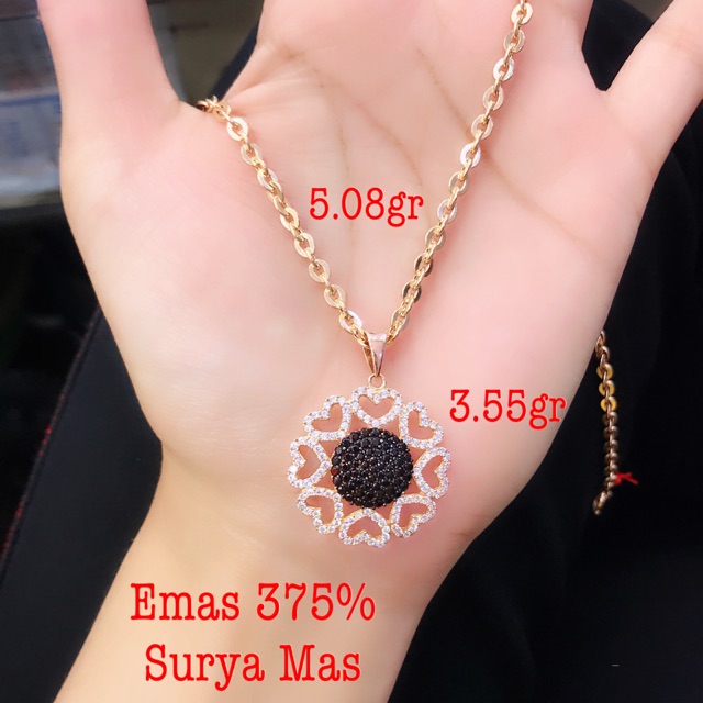 Kalung dan liontin emas 375%