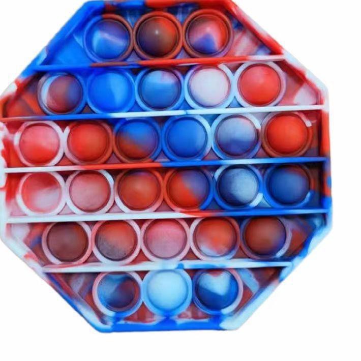 ◌ Pop It Push it Pelangi Rainbow Unicorn Among US Round Fidget Spinner Push bubble stress kids popit