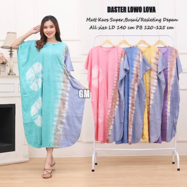 Daster jumbo bahan kaos busui resleting depan