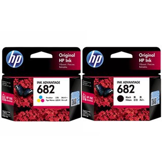 PAKET Tinta HP 682 Black &amp; Colour ORIGINAL