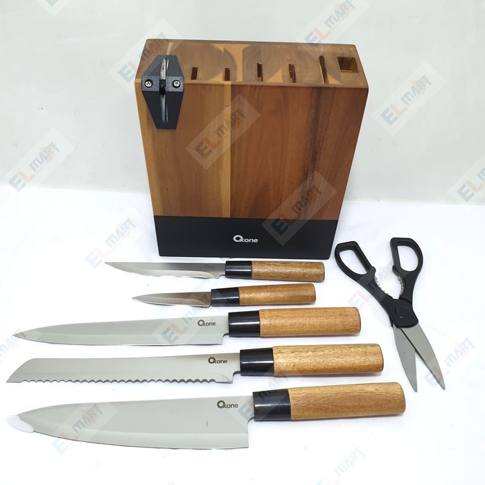 Oxone OX-984 Acacia Pisau Set Knife Set With Wood Block