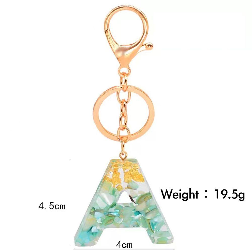 Lanfy 26huruf Gantungan Kunci Warna-Warni Fashion Acrylic Key Ring 26huruf Ornamen Dekorasi Gantung Handbag Liontin Alfabet Inggris Keyring