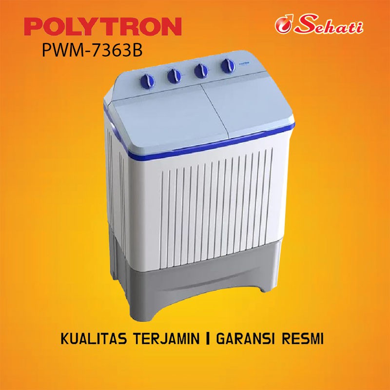 POLYTRON/MESIN CUCI/TWIN TUBE/MESIN CUCI 2 TABUNG/ POLYTRON/PWM-7363B