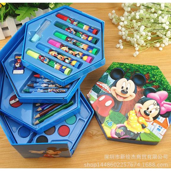 

4 in 1 Crayon Set 4 tingkat isi 46 pcs crayon alat menggambar - ASY003